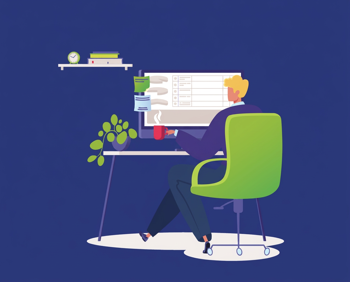 ROOMS franchise specialist working at a desk