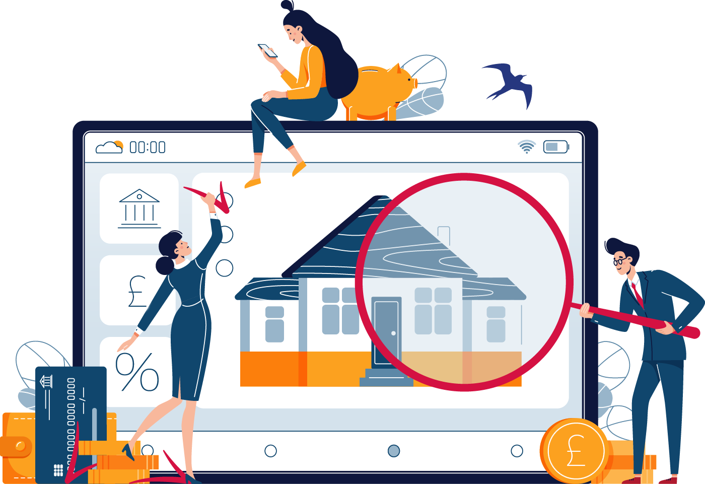 Illustration of franchise owners running a property business